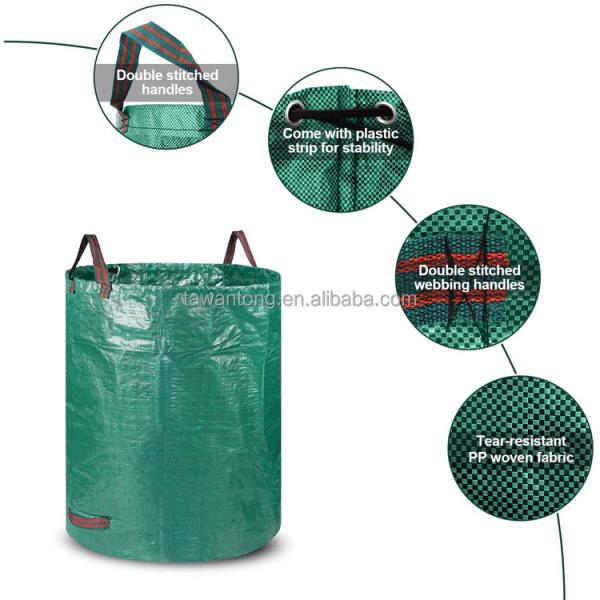 Свертываемые садовые мешки для мусора Тяжелые мешки для мусора для газона бассейн двор Листный мешок Сезон Зима