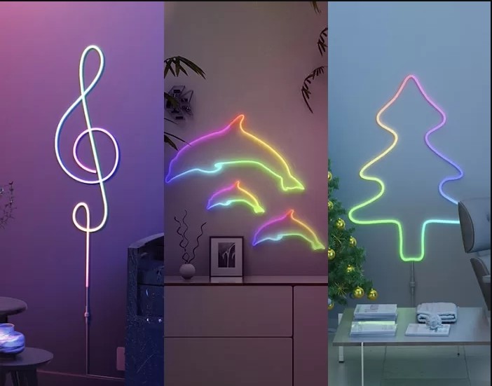 Музыкальная синхронизация 12В Умные RGB световые полоски Wi-Fi Bluetooth Умные неоновые полоски 1500mA