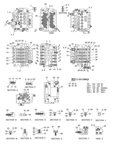 Главный клапан управления гидравлического экскаватора 426-00078C 42600078C для Doosan DH150LC-7