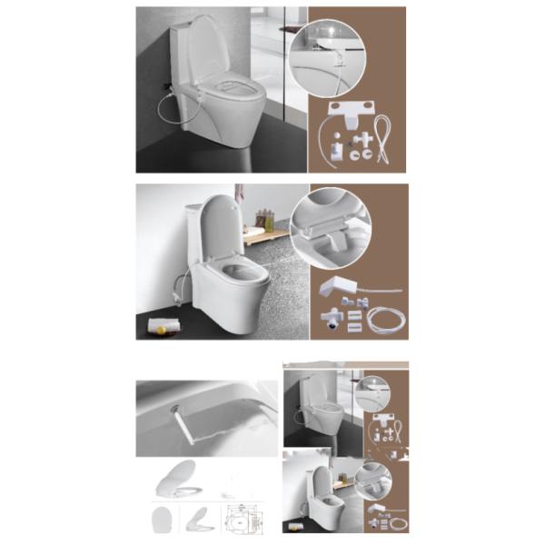 Não elétrico Manual Bidet PP Toilet Cover Branco Estilo de design moderno com dois bicos