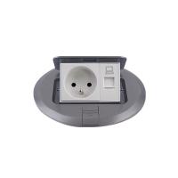FGGP Electrical Round Floor Socket Plugs Brass 13A With Box