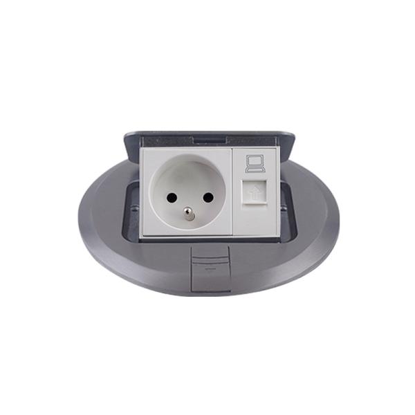 FGGP Electrical Round Floor Socket Plugs Brass 13A With Box