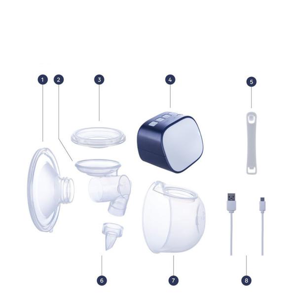 2 Modes Custom Rechargeable Breast Pump Set 800MAh Li Battery Handless Breast Pump