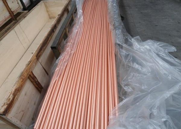Straight Seamless Copper Pipe C11000 , Custom Rotating Bands Copper Round Tube