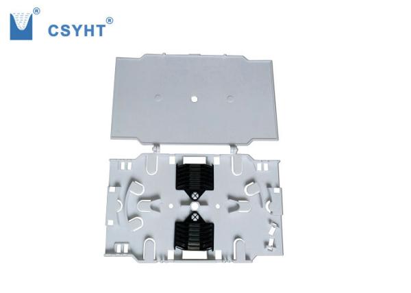 Lightweight 12 Slots Fiber Optic Tray , Fiber Storage Tray With Hinged Cover