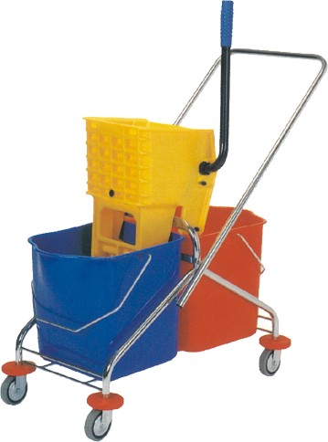 60L Mop Bucket Double Water Wringing Universal Wheel Stronger Bearing Capacity