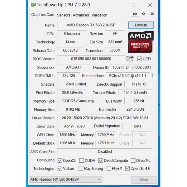 PCWINMAX RX 580 8GB 2048SP GDDR5 256Bit Графическая карта HD DP DVI Выход Игровая видеокарта настольная