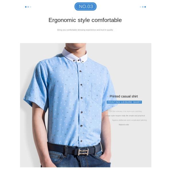 Polyester Fiber Men's Summer Floral Print Short-Sleeved Shirt Casual and Youth Design