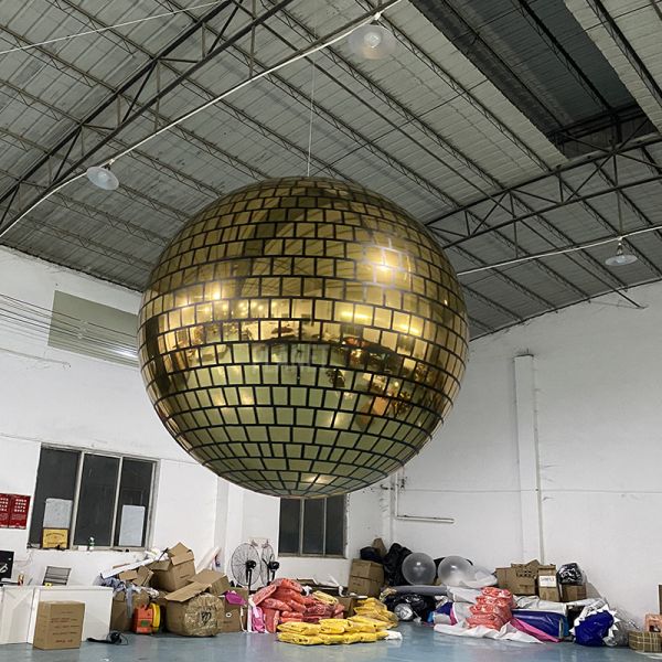 Décoration d'événement suspendu Ballon miroir sphérique en PVC Ballon miroir gonflable lumineux Disco Ballon pour les événements de mariage