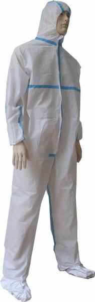 Anti Static 70g 170cm White Disposable Coveralls