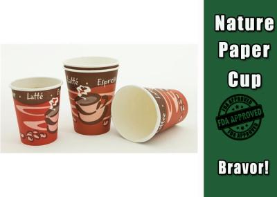 Customsized LOGO 8 Oz Hot Drink Cups Takeaway Single Wall For Coffee / Tea