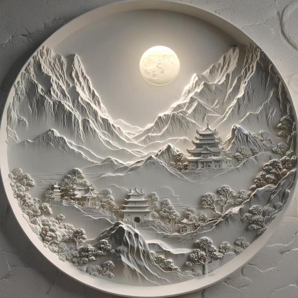 Natural Sandstone Relief Mural Hand Carved Picture Based Customization Marble Sandstone Relief