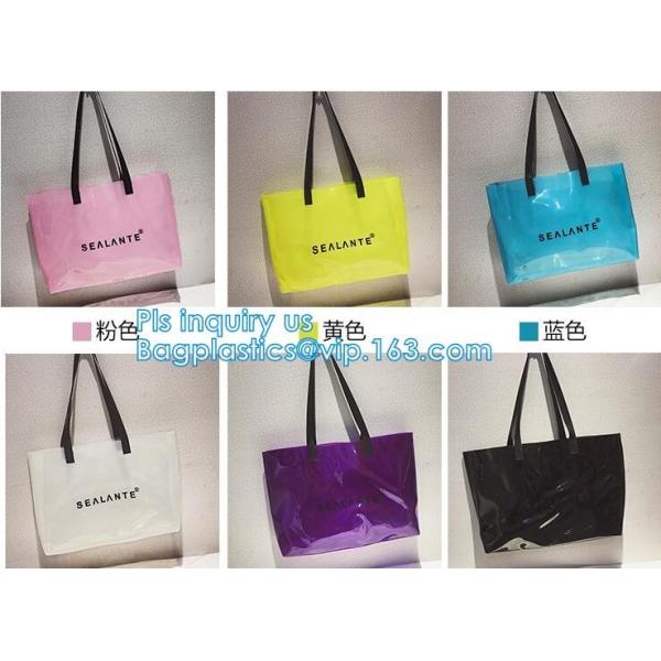 pvc transparent zipper bikini cosmetic bag, tote lady waterproof PVC swimming transparent beach bag, beach bag swimming