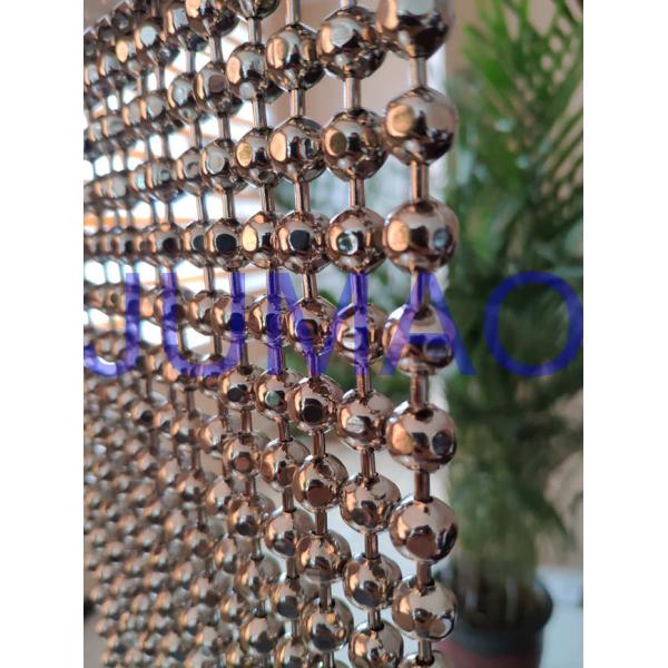 Faceted Nickle Coated Beaded Room Dividers Hanging With 9.25mm Metal Beads