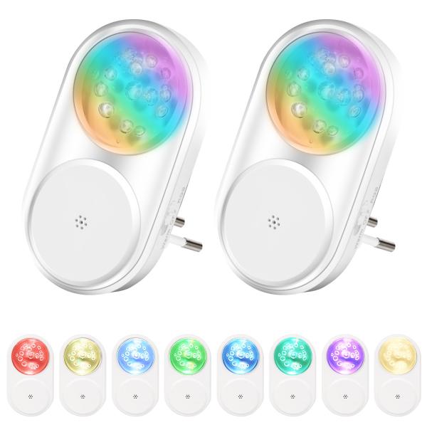 Foldable CE Color Changing Night Light Plug In Night Lamp With Dusk To Dawn