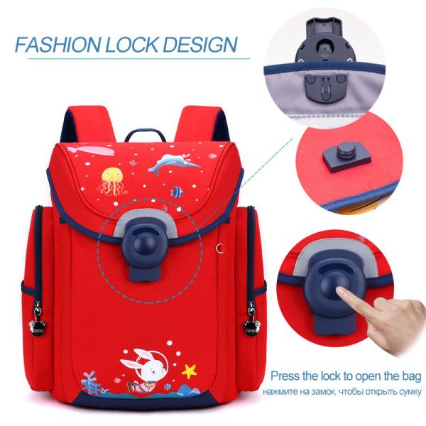 Multi Pockets Waterproof Student Backpack Cartoon Kids School Bags 1000g