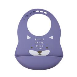Babador impresso impermeável do silicone da criança recém-nascida com o coletor do alimento não tóxico