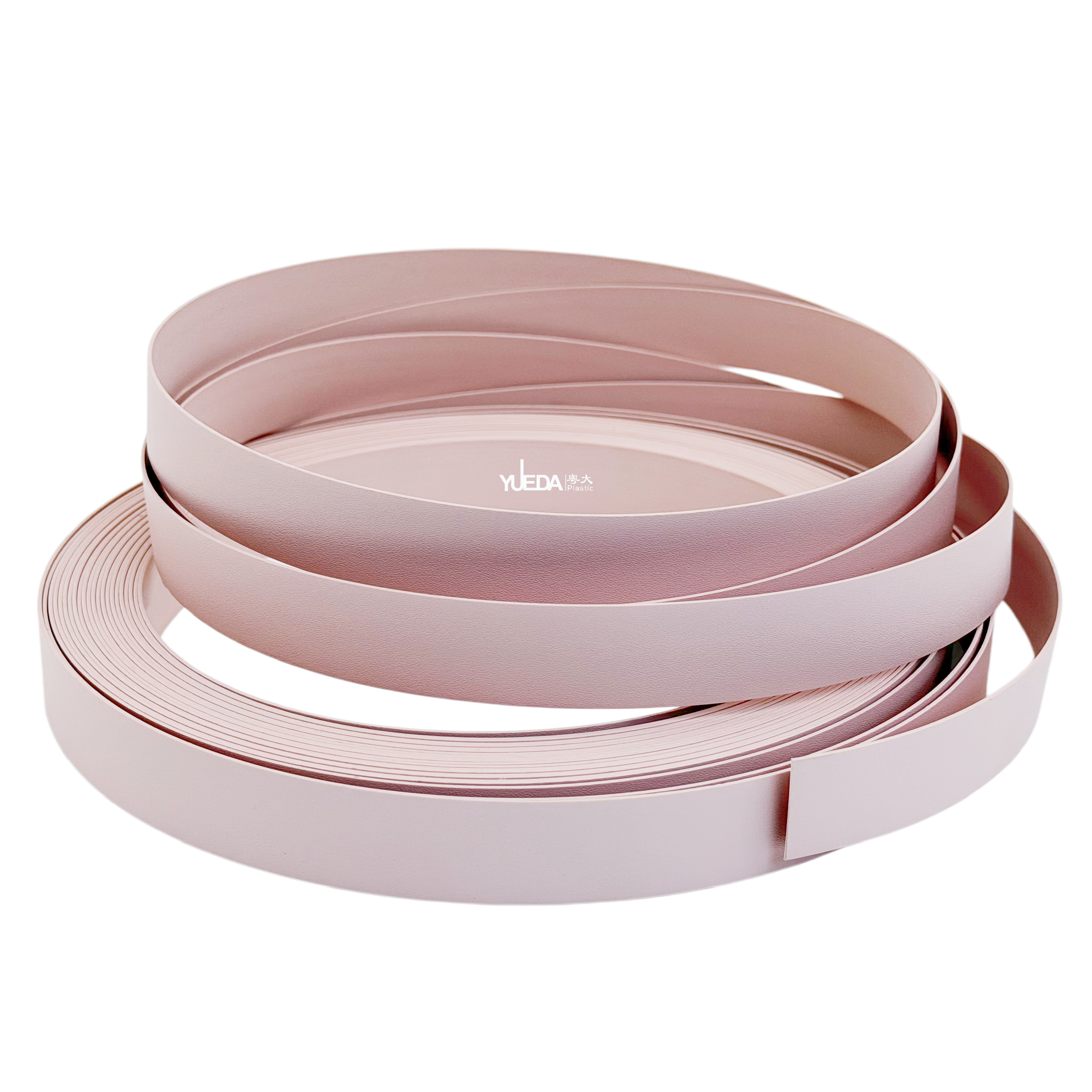 A2054 Matte Blush Pink PVC Edge Banding Strip, Wear Resistant Furniture Edge Tape For Wardrobe Cabinet Vanity