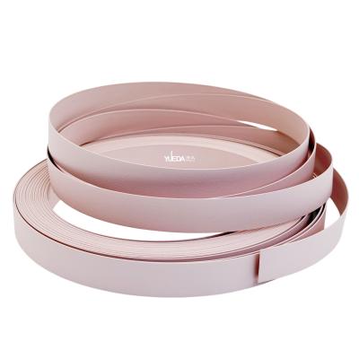 A2054 Matte Blush Pink PVC Edge Banding Strip, Wear Resistant Furniture Edge Tape For Wardrobe Cabinet Vanity
