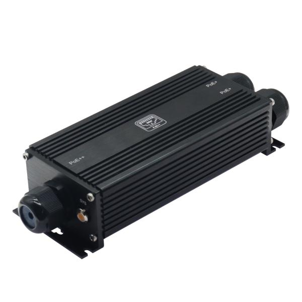 IP67 防水 1 入力 2 出力 90W 産業用ギガビット PoE エクステンダー