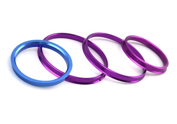 Recyclable 60.1 To 66.1 Aluminum Hub Rings CNC Machined Blue / Purple Color