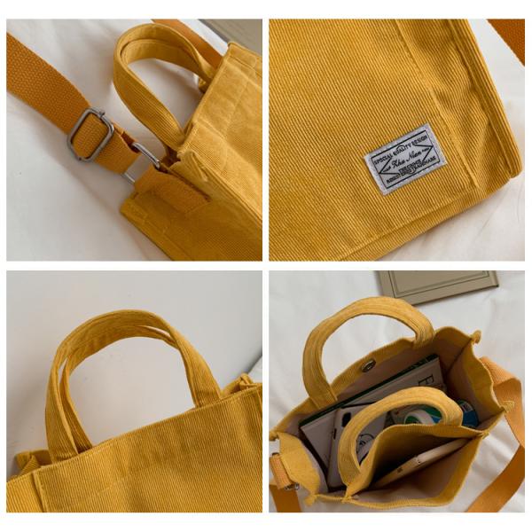 Fashion Crossbody Corduroy Tote Bag With Adjustable Strap with Customized Logo