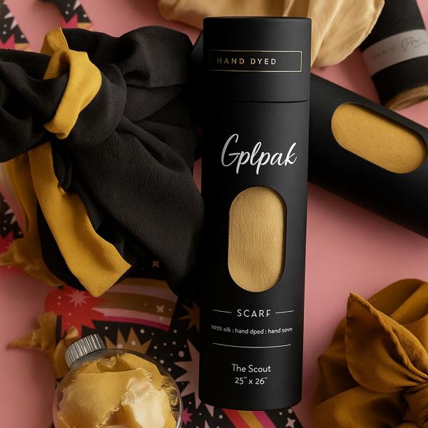 Unique Design Kraft Paper Scarf Cylinder Gift Box With Display Window For Underwear Clothing Packaging