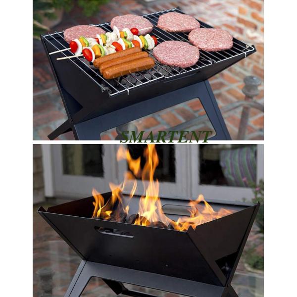 Slim Camping Portable Charcoal Outdoor Grills Chromed Steel Foldable 45X30X30cm