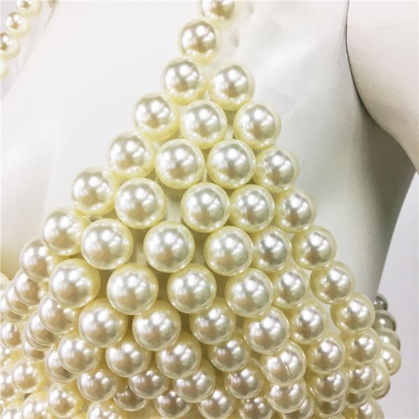 Outfit Spice Girl Vest Wholesale Price Pearl Retro 2025 Europe and America Sexy Suspender Nightclub Party Skirt White Geometric