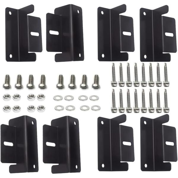 Металлическая/цинковая крыша Солнечная панель Монтаж 4 шт. Черные Z-клапаны для установки панели