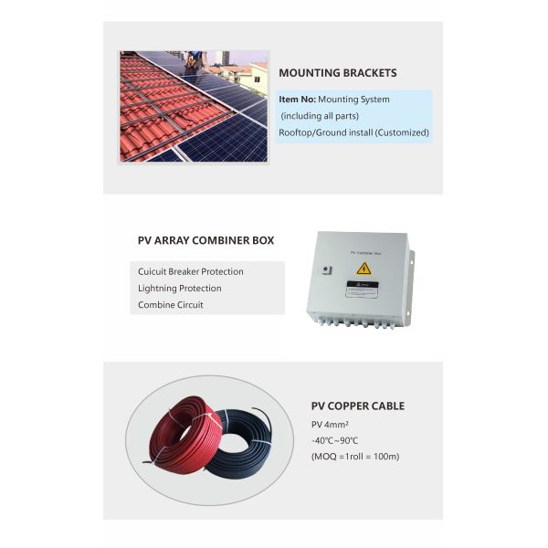 Professional Supplier Full Set 50KW 100KW Industrial Solar Energy System With Solar Power Grid Tie Inverter
