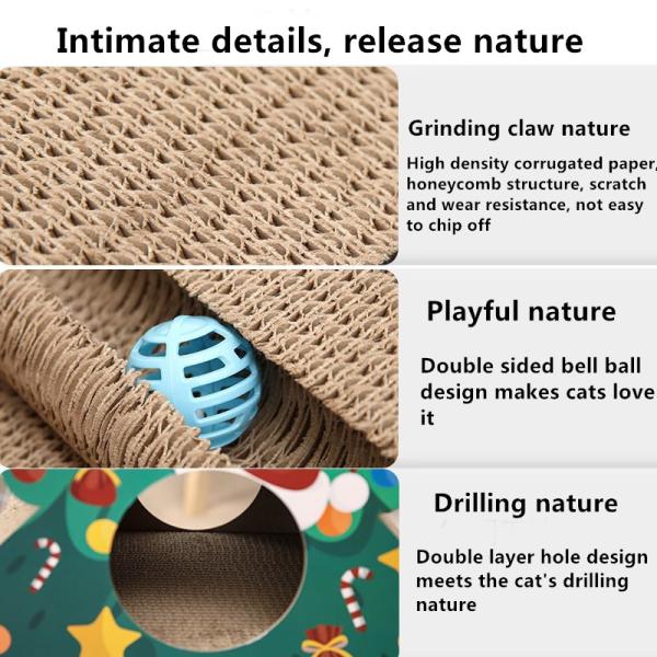 Игрушки жевания любимца доски царапины кота рождественской елки Odm