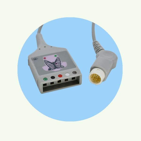 OEM Medical Consumables from China Factory 78352C 7834C 12 Pin Five-Lead ECG Main Cable Compatible with ECG Lead