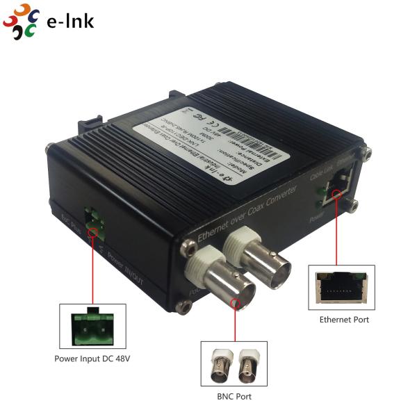 RUÍDO industrial - ethernet do trilho sobre o prolongamento co-axial de EoC do conversor com PoC de PoE+