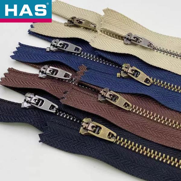 シルバー歯 閉ざされた端 メタルジップ ブラック/ダークブルー ジップ ジャンスのために