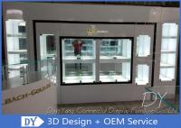 Fully Pre Assembly Modern Jewelry Showcases With MDF Wood + Glass + Lights