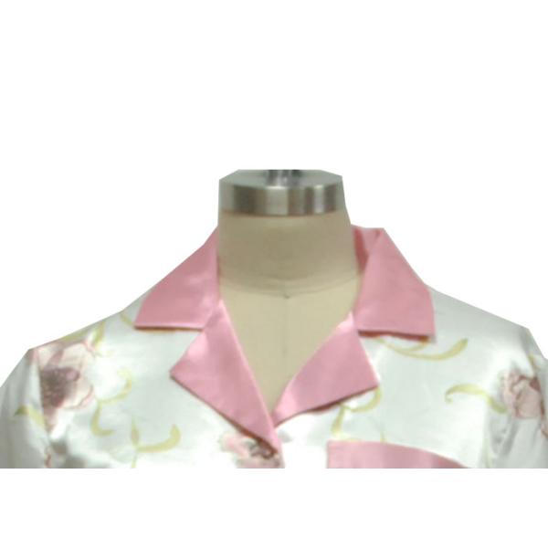 Women'S Button Down Pajama Sets , Girls Satin Pajamas 85% Polyester 15% Cotton