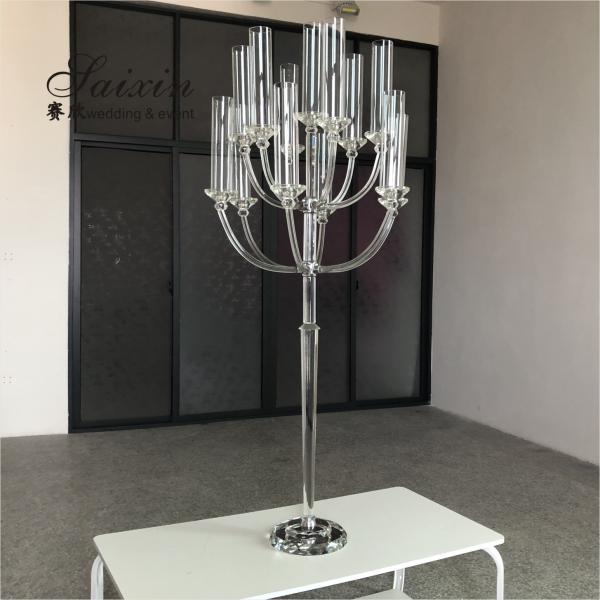 13 Arms Tall Glass Crystal Candle Holder Candlestick Wedding Table Decorations 160cmx68cm