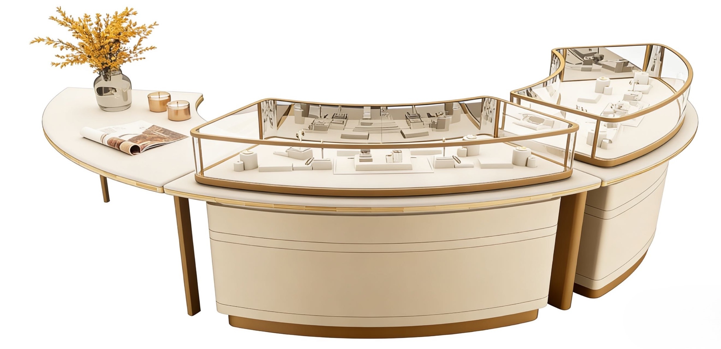 Modern Design LED Lighting Jewelry Display Cabinet Dust Proof Jewelry Showcase for Retail Store & Showroom