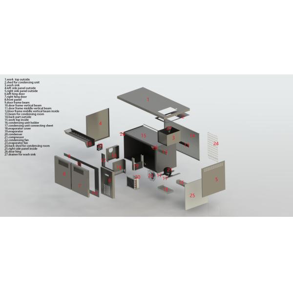 1.8M Salad Worktable 3 Doors Undercounter Refrigerated Pizza Prep Table with Top Display