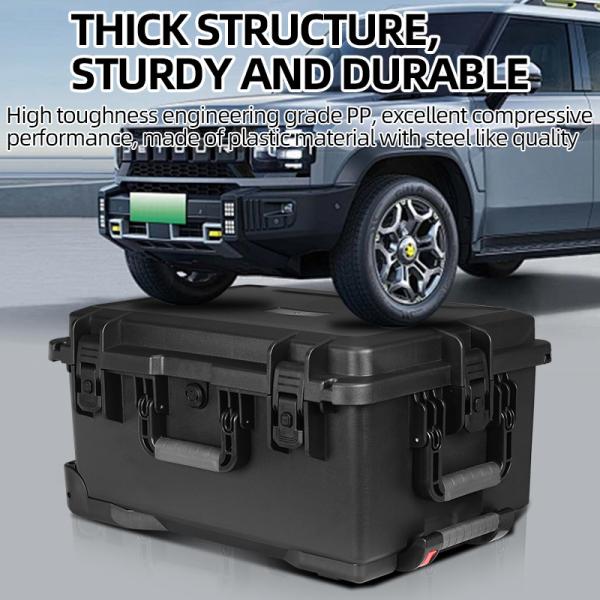 EM-5236 Plastique imperméable à l'eau Ip67 Equipement de transport de boîte à outils en plastique à coque dure avec fonction imperméable à l'eau