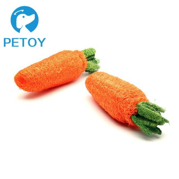 Cute Carrot Loofah Durable Pet Toys / Bright Color Big Dog Rope Toys
