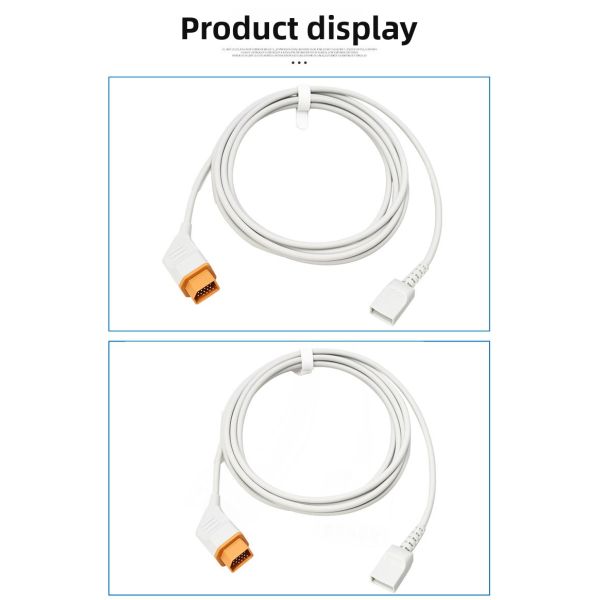 Compatible With Nihon Konden 14Pin Utah 4pin Transformer Adapter IBP Cable Model White 3.5m CE Certified Class I
