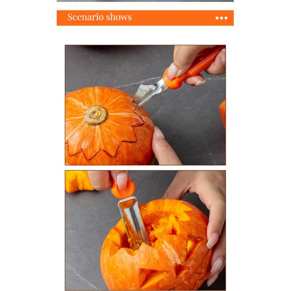 Plastic Halloween Fruit Decorating and Vegetable Carving Tools Set with Carrying Case