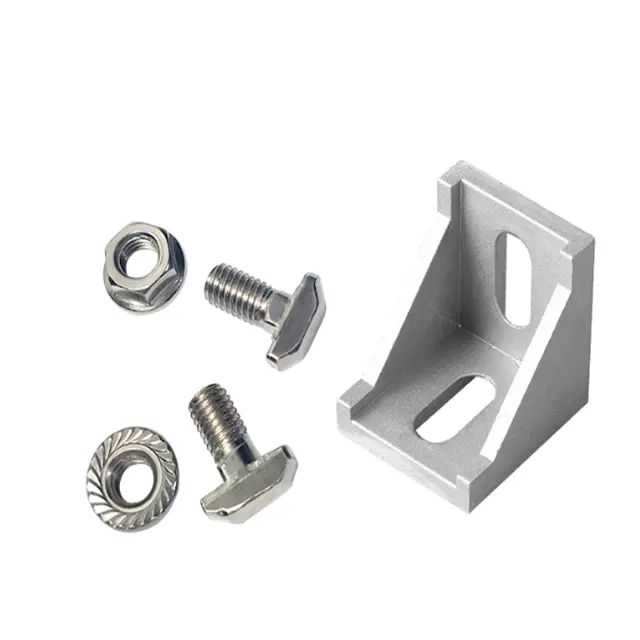 Custom T8 Aluminum Profile Metal Die Cast Angle Connector Slot Bracket