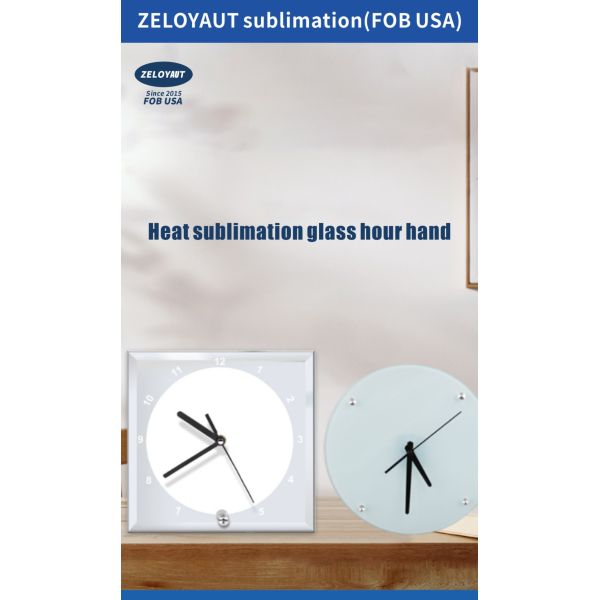 Wholesale Sublimation Blank Custom High Quality Coating Sublimation Glass Photo Frame Diy Besk Design with Clock Gifts