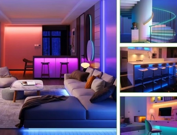Easy Installation RGB LED Strip Light Music Sync Effects For Gaming Room