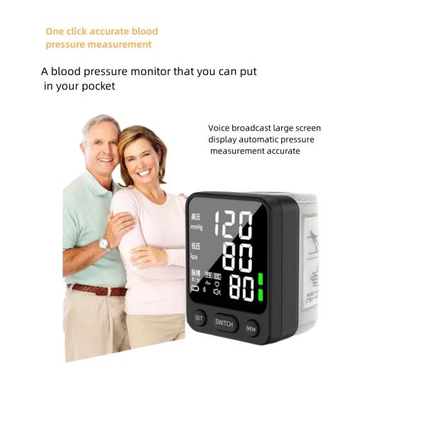 Plastic Electric Wrist Type Electronic Sphygmomanometer Digital Blood Pressure Monitor