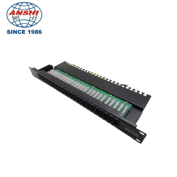 19 Inch 1U 50 Port Krone IDC Voice Patch Panel with Corrosion Resistant Steel