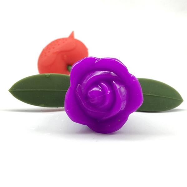 BPA Free FDA Unique Rose Cupid Heart Shape Flower Silicon Silicone Tea Bag Strainer Infuser